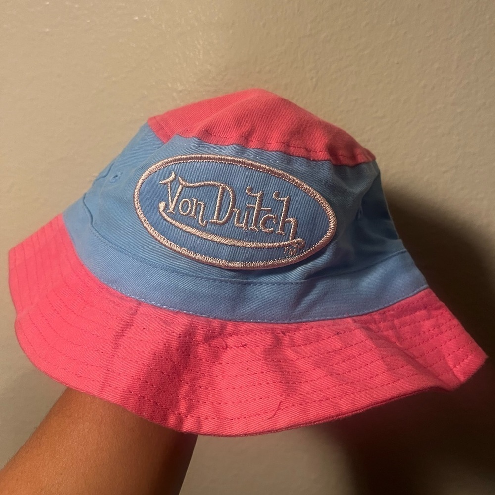Von Dutch original Pink and Blue Bucket Hat for kids